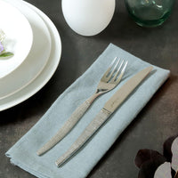 Amefa - Lou Laguiole Jet Stainless Steel Flatware Set with Textile Finish, 24 Pcs - 315200AF14C40