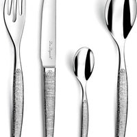 Amefa - Lou Laguiole Jet Stainless Steel Flatware Set with Textile Finish, 24 Pcs - 315200AF14C40