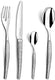 Amefa - Lou Laguiole Jet Stainless Steel Flatware Set with Textile Finish, 24 Pcs - 315200AF14C40