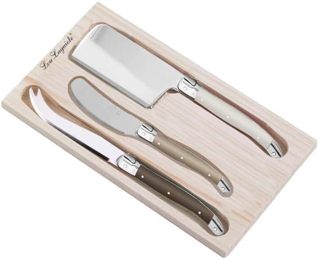 Amefa - Lou Laguiole Tradition 3 Piece Cheese Knife Set in Wooden Box - 2511MWWA00CS7