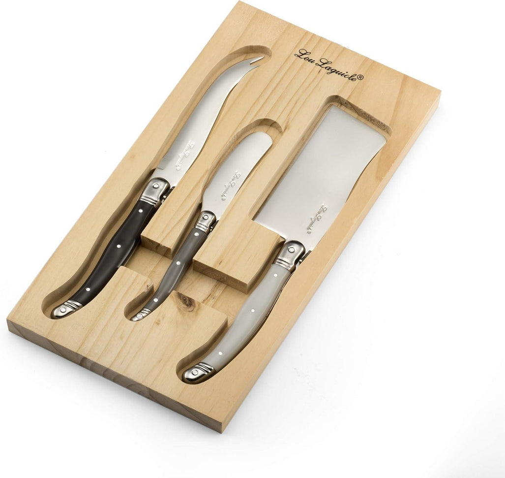 Amefa - Lou Laguiole Tradition 3 Piece Cheese Knife Set in Wooden Box - 2511MWWA00CS7