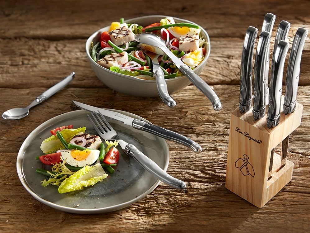 Amefa - Lou Laguiole Tradition 3 Piece Cheese Knife Set in Wooden Box - 2511MWWA00CS7