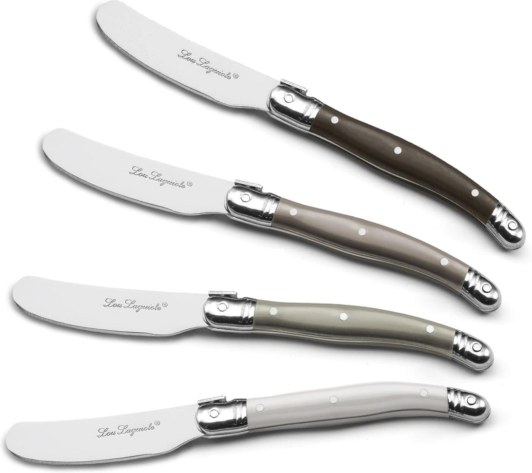 Amefa - Lou Laguiole Tradition 4 Pcs Butter Spreader Set with Wooden Box - 2511MYWA00BB4