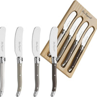 Amefa - Lou Laguiole Tradition 4 Pcs Butter Spreader Set with Wooden Box - 2511MYWA00BB4