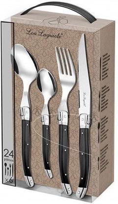 Amefa - Lou Laguiole Tradition Grey Stainless Steel Flatware Set, 24 Pcs - 2511ACPA22C40