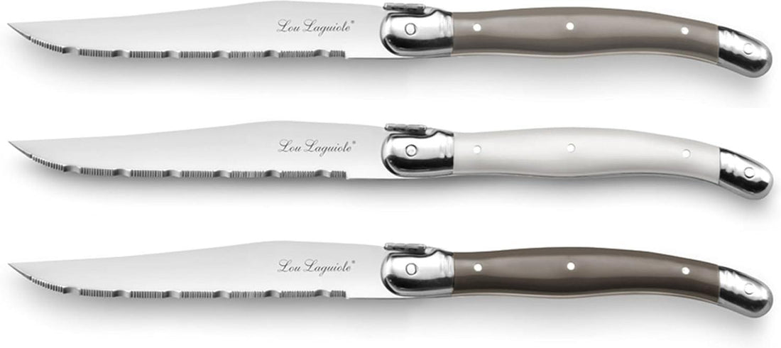 Amefa - Lou Laguiole Tradition Knife Block with 6 Pc Mixed Colored Knife Set - 2511MWK000K35