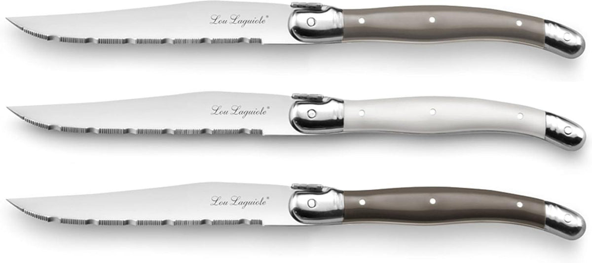 Amefa - Lou Laguiole Tradition Knife Block with 6 Pc Mixed Colored Knife Set - 2511MWK000K35