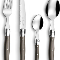 Amefa - Lou Laguiole Tradition Stainless Steel Polypropylene Vintage Silverware Set, 24 Pcs - 2511PEPA22C40