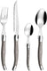 Amefa - Lou Laguiole Tradition Taupe Stainless Steel Flatware Set, 24 Pcs - 2511LIPA22C40