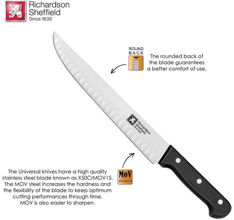 Amefa - Universal 10" Butcher Knife with Notches - 025600RSPC222