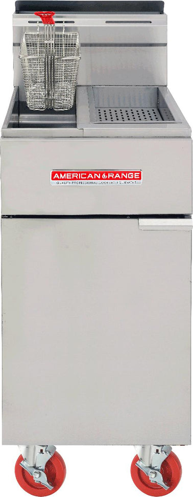 American Range - 15.5" Stainless Steel Restaurant Range Fryer-Dump Station Combo - AF25-DS