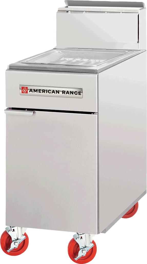 American Range - 15.75" Stainless Steel Restaurant Range Fryer Top Draining Dump Station With Storage, 2 Burners - AF-DS