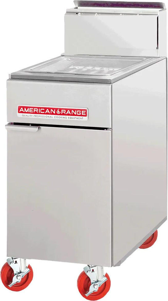 American Range - 15.75" Stainless Steel Restaurant Range Fryer Top Draining Dump Station With Storage, 2 Burners - AF-DS
