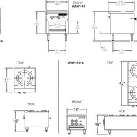 American Range - 18" Natural Gas Economy Style Stock Pot Stoves, Stainless Steel - SPSH-18