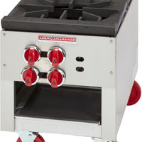 American Range - 18" Natural Gas Economy Style Stock Pot Stoves With 2 Burners, Stainless Steel - SPSH-18-2