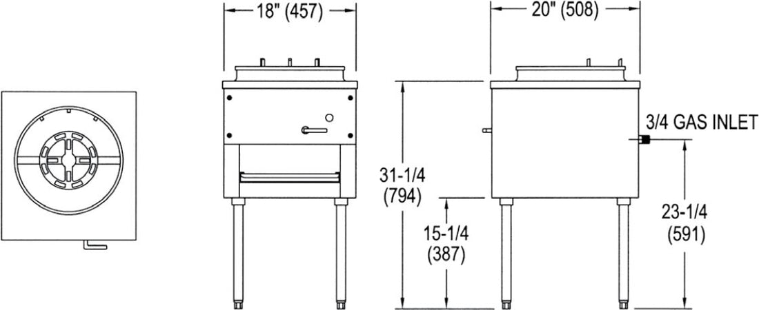 American Range - 18" Stainless Steel Heavy Duty 23 Tip Jet Wok Ranges - ARWR-J13