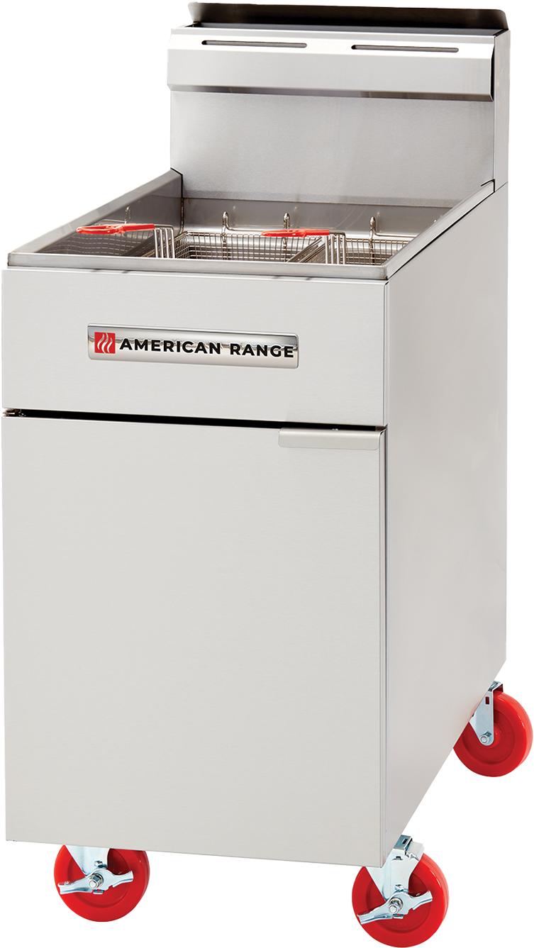 American Range - 19.5" High Efficiency Gas Fryer with 4 Burners, Stainless Steel - AF-75