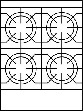 American Range -24" Stainless Steel Green Flame Ranges 4 Burners with 20" Space Saver Oven - ARGF-4
