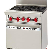 American Range - 24" Stainless Steel Restaurant Range With 12" Griddles, 2 Burners And 20" Standard Oven - AR-12G-2B