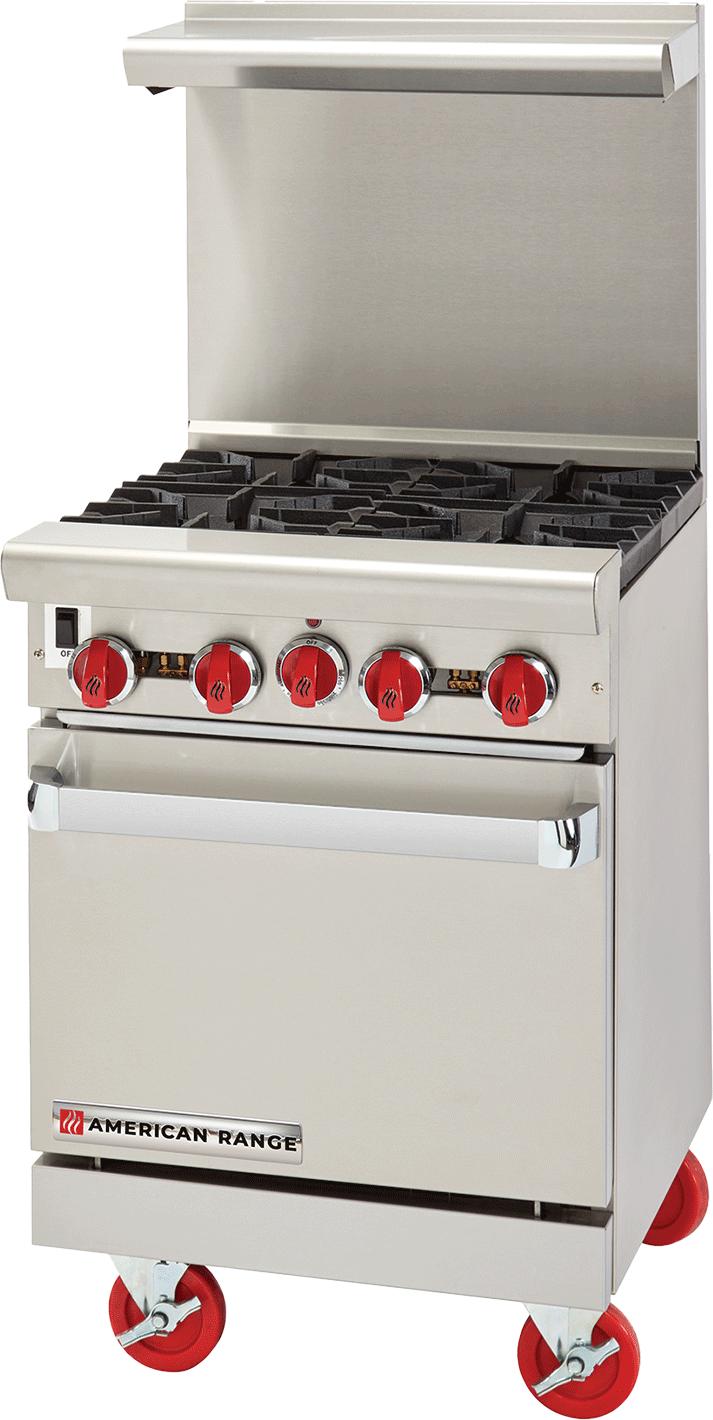 American Range - 24" Stainless Steel Restaurant Range With 24" Griddles, And 20" Standard Oven - AR-24G