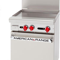 American Range - 24" Stainless Steel Restaurant Range With 24" Griddles, And 20" Standard Oven - AR-24G