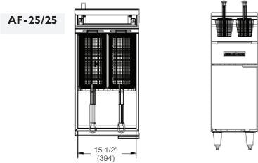 American Range - 25 / 25 lb Stainless Steel Gas Floor Fryer - AF‐25/25