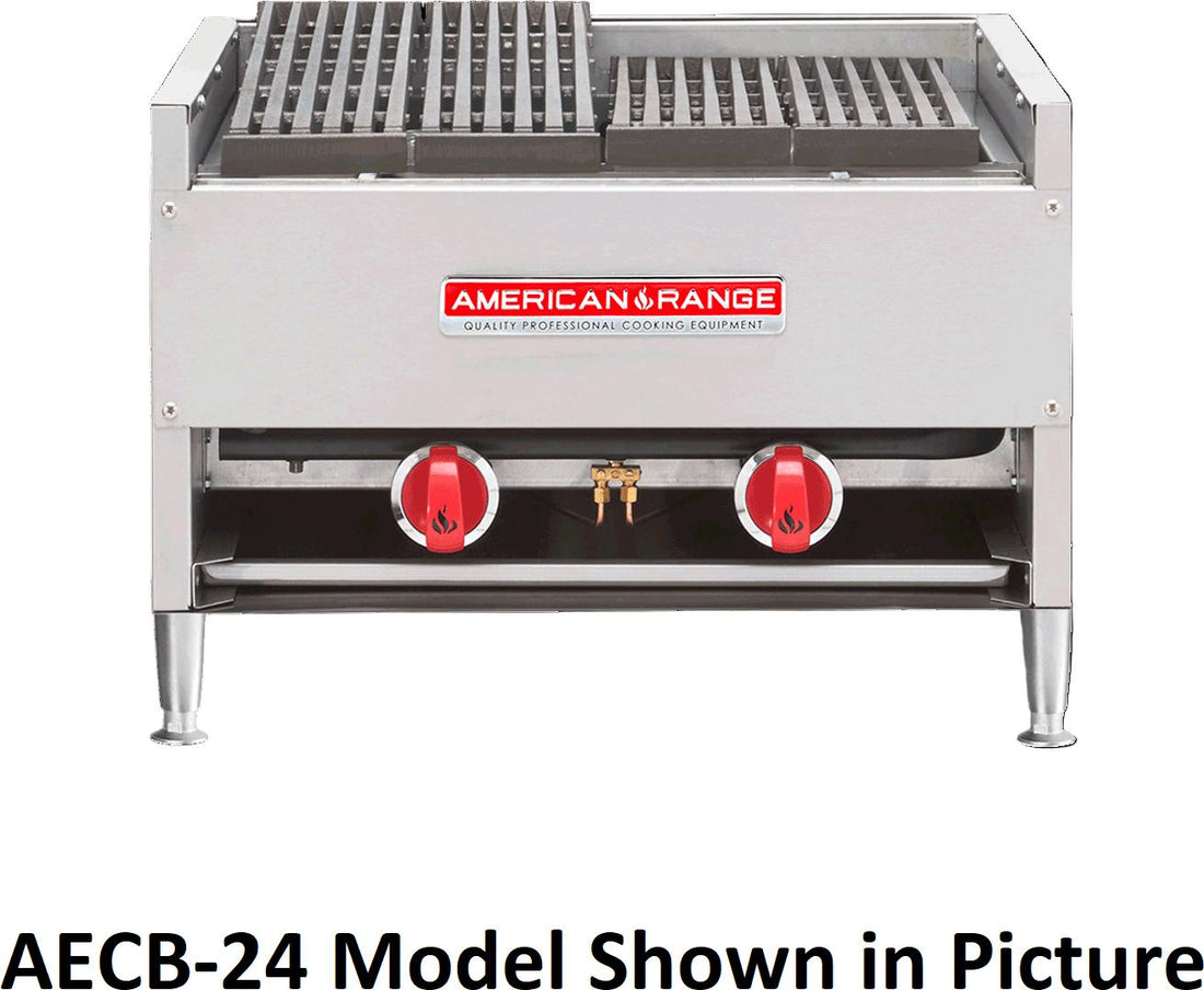 American Range - 36" Char-Rock Broiler, Stainless Steel, Adjustable Top Radiant Broilers - AECB-36