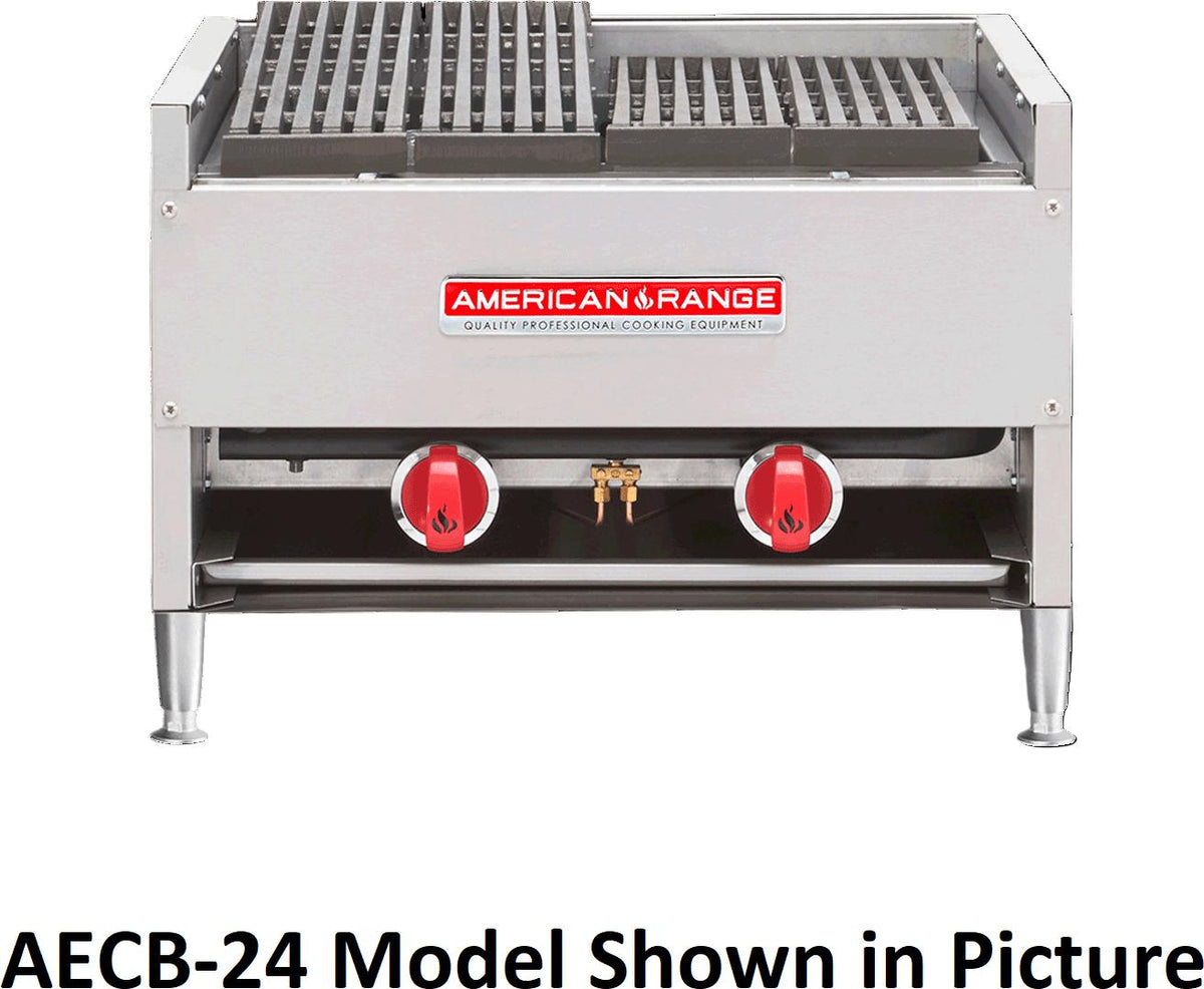 American Range - 36" Char-Rock Broiler, Stainless Steel, Adjustable Top Radiant Broilers - AECB-36