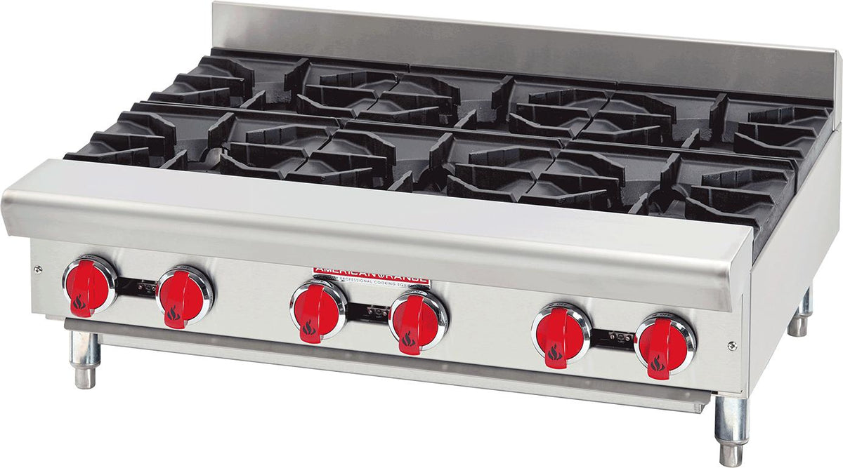 American Range - 36" Countertop Hot Plates, Stainless Steel - ARHP-36-6