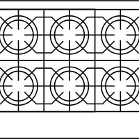 American Range - 36" Stainless Steel 6 Burner Countertop Hot Plate - ARSHP-36-6