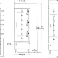 American Range - 36" Stainless Steel CounterTop 7 Spit Chicken Rotisserie - ACB-7
