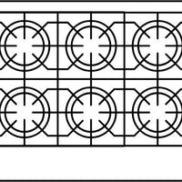 American Range - 36" Stainless Steel Green Flame Ranges 6 Burners with 26.5" Standard Oven - ARGF-6