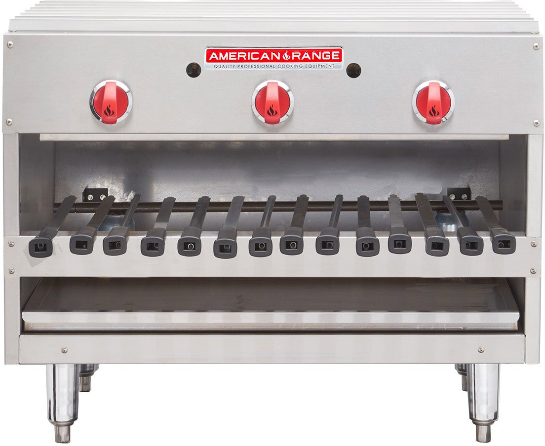 American Range - 36" Stainless Steel Infrared Brazil Overfired Broilers - AROB-36