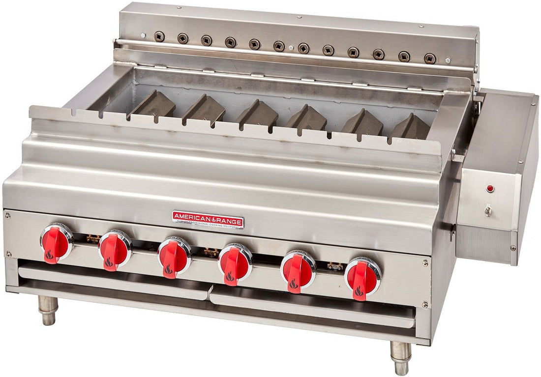 American Range - 36" Stainless Steel Radiant Shish Kebob Broiler with Rotisserie - ARKB-36-R