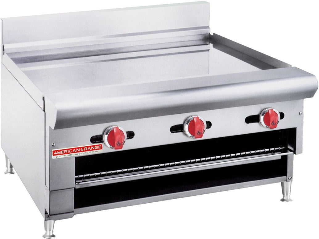 American Range - 36" Stainless Steel Raised Griddle Broilers with 3 Burners - ARGB-36