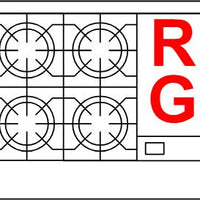 American Range - 36" Stainless Steel Restaurant Range 12" Raised Griddles, 4 Burners With 26.5" 1 Convection Oven - AR-4B-12RG-C