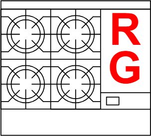 American Range - 36" Stainless Steel Restaurant Range 12" Raised Griddles, 4 Burners With 26.5" 1 Standard Oven - AR-4B-12RG