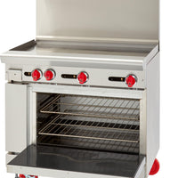 American Range - 36" Stainless Steel Restaurant Range With 36" Griddles And 26.5" Standard Oven - AR-36G