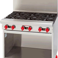 American Range - 36" Stainless Steel Restaurant Range With 6 Burners, And 26.5" Storage Base - AR-6-SB