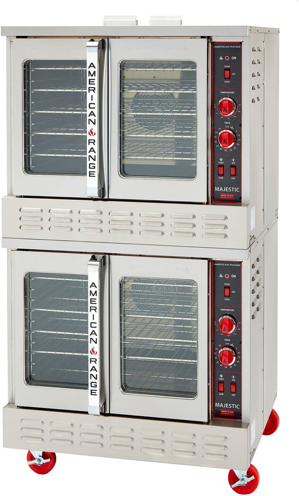 American Range - 40" Stainless Steel Majestic Convection Oven Electric Bakery Double Deck , 6 Elements with Electric Controls and Solid Doors- ME-2