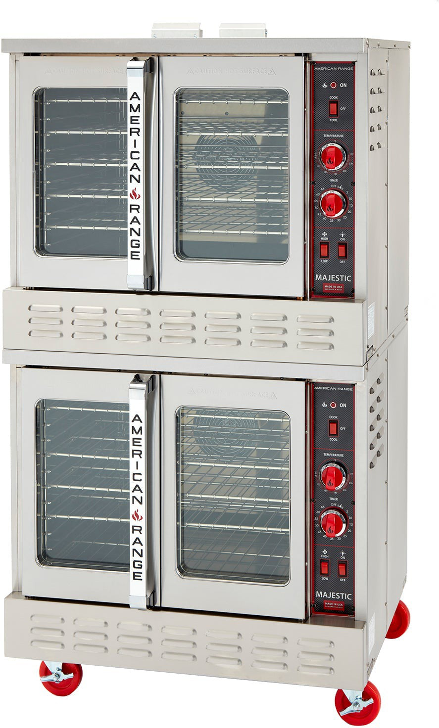 American Range - 40" Stainless Steel Majestic Convection Oven Electric Bakery Double Deck , 6 Elements with Electric Controls and Solid Doors- ME-2