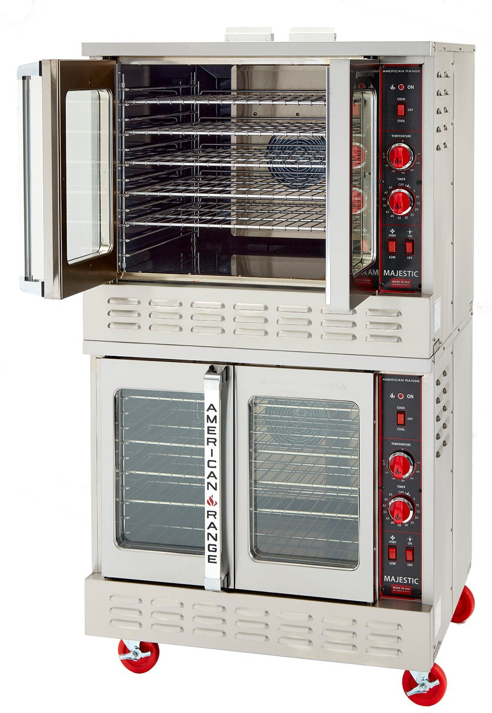 American Range - 40" Stainless Steel Majestic Convection Oven Electric Bakery Double Deck , 6 Elements with Electric Controls and Solid Doors- ME-2