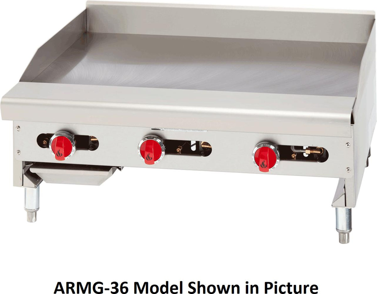 American Range - 48" Manual Thermostatic Griddle, Stainless Steel - ARMG-48