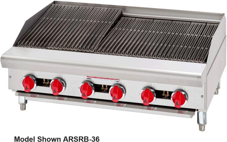 American Range - 48" Stainless Steel Char-Rock Broiler - ARSRB-48