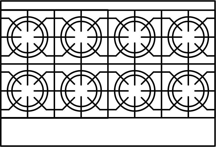 American Range -48" Stainless Steel Green Flame Ranges 8 Burners with 26.5" 2 Space Saver Oven - ARGF-8