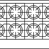 American Range -48" Stainless Steel Green Flame Ranges 8 Burners with 26.5" 2 Space Saver Oven - ARGF-8