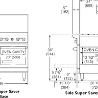American Range -48" Stainless Steel Green Flame Ranges 8 Burners with 26.5" 2 Space Saver Oven - ARGF-8