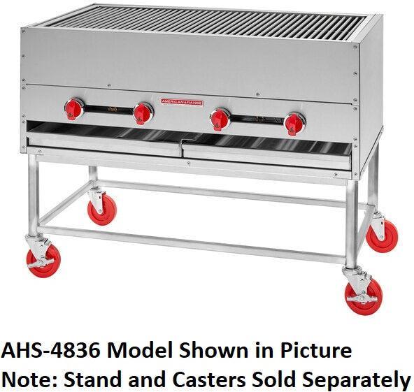 American Range - 48" Stainless Steel Natural Gas 4-Burner Horizontal Chicken Broiler - AHS-4827