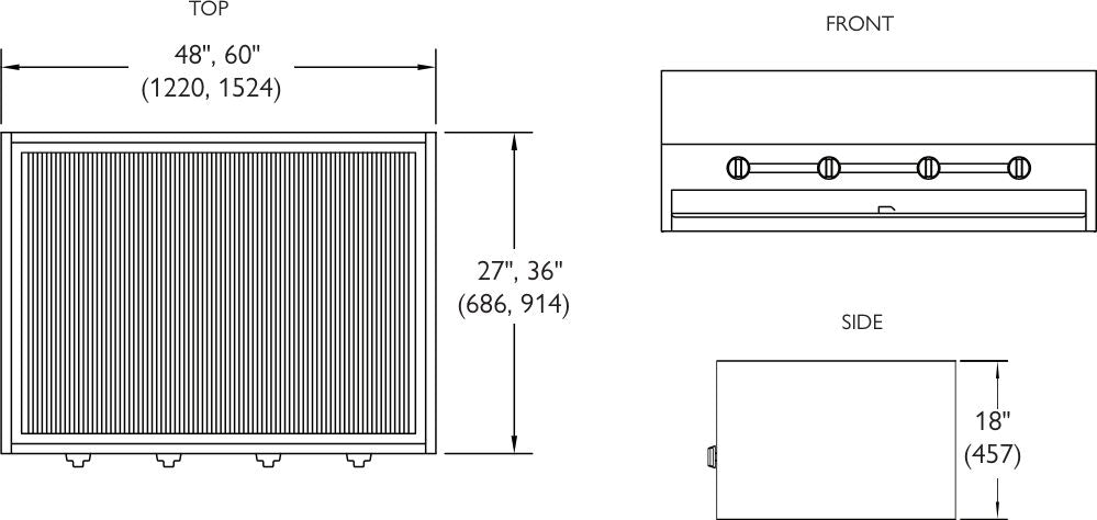 American Range - 48" Stainless Steel Natural Gas 4-Burner Horizontal Chicken Broiler - AHS-4836