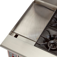 American Range - 48" Stainless Steel Restaurant Range 12" Griddles, 6 Burners, and 20" 2 Space Standard Oven - AR-12G-6B